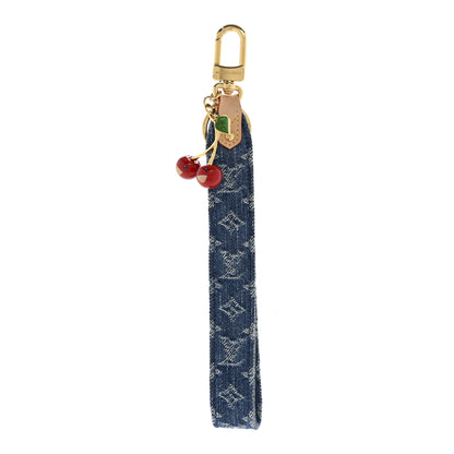 Louis Vuitton LV X TM Monogram Denim Cerises Dragonne Key Holder Blue 1 of 7