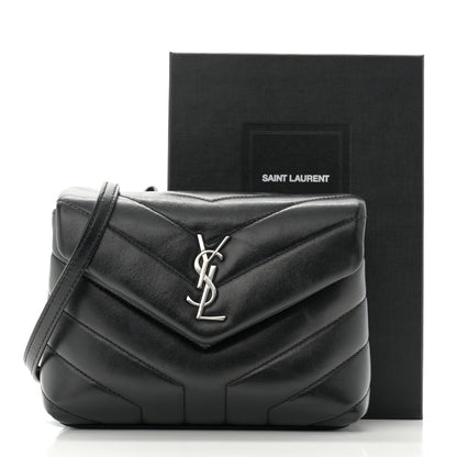 Saint Laurent Calfskin Y Quilted Monogram Toy Loulou Crossbody Bag Black 12 of 12