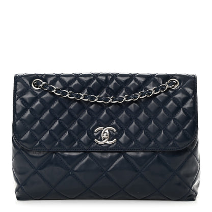 Chanel Vinyl Quilted In The Business Flap Bag Navy Blue 1 of 20