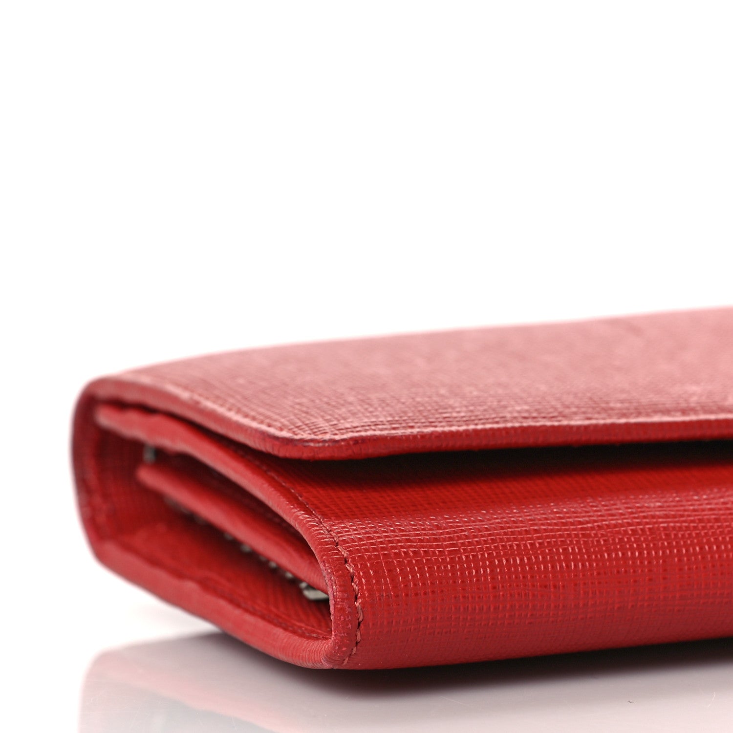 Fendi Vitello Elite Flowerland Continental Wallet On Chain Red 5 of 8