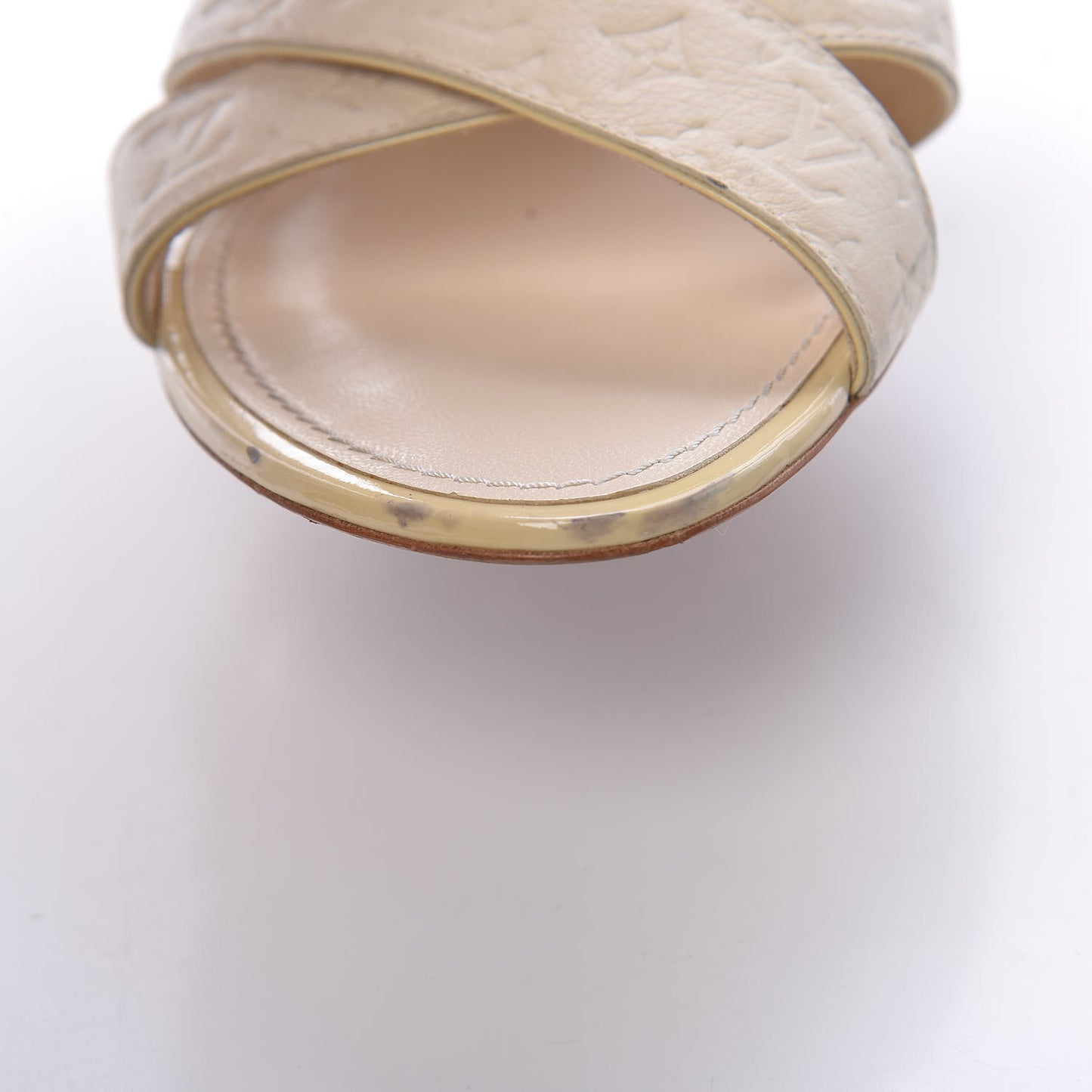 Monogram Wedge Sandals 41 White