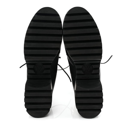 Louis Vuitton Velvet Calfskin Monogram Laureate Platform Desert Boots 40 Black White 6 of 8
