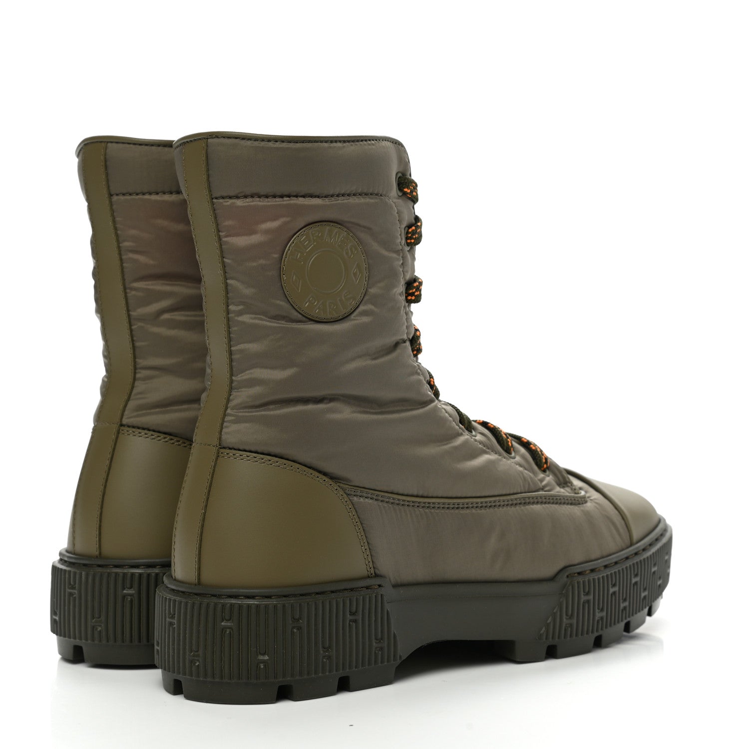 Hermes Calfskin Parachute Fresh Ankle Boots 38 Khaki 4 of 9