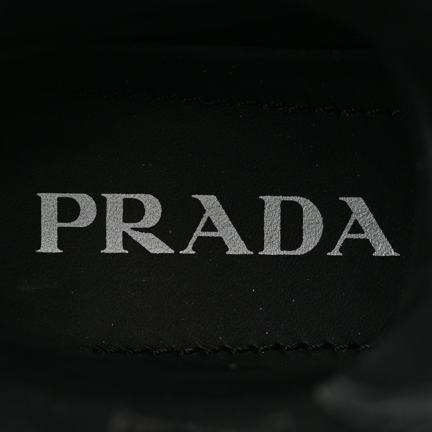 Prada Spazzolato Rois Nylon Metal Triangle Logo Monolith Pouch Pocket 55mm Boots 36 Black 8 of 9