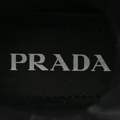 Prada Spazzolato Rois Nylon Metal Triangle Logo Monolith Pouch Pocket 55mm Boots 36 Black 8 of 9