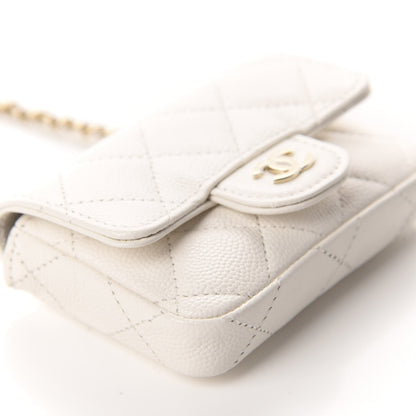 Chanel Caviar Quilted Flap Chain Waist Bag White 6 of 12