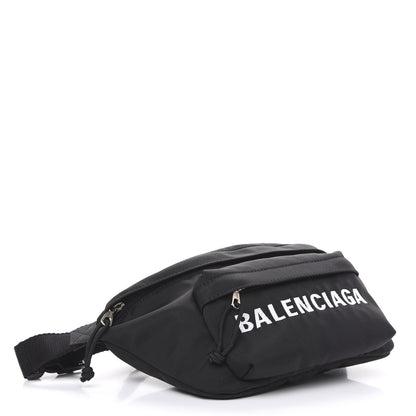 Balenciaga Sport Nylon Logo Embroidered Wheel Beltpack Black 3 of 9