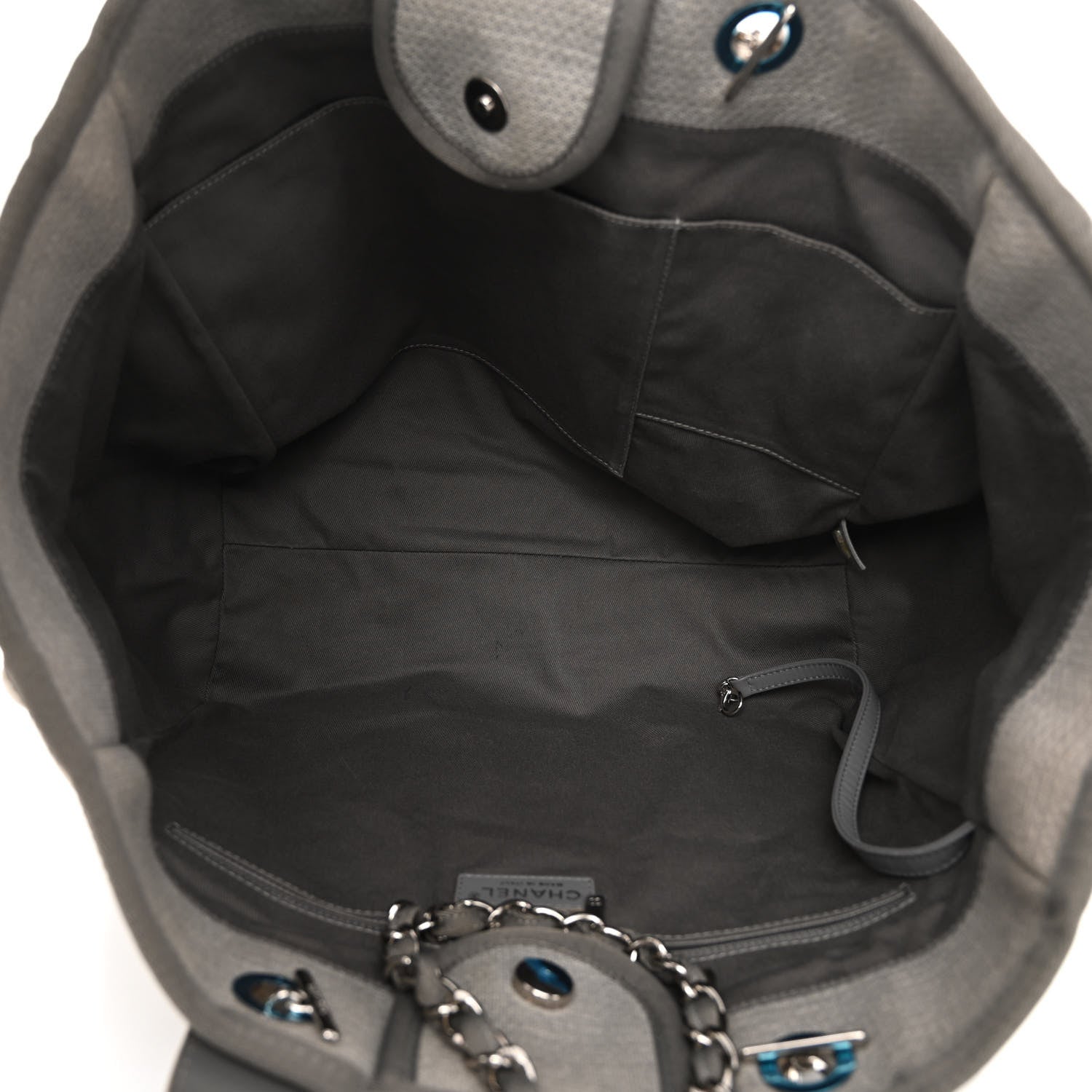 Chanel Canvas Large Deauville Tote Grey 5 of 11