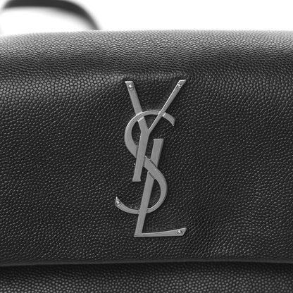 Saint Laurent Grain De Poudre Small West Hollywood Monogram Fold-Over Bag Black 11 of 11