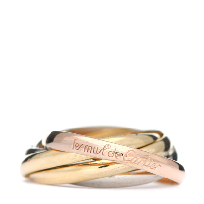 Cartier 18K Pink Yellow White Gold Five Band Les Must De Cartier Trinity Ring 52 6 1 of 5