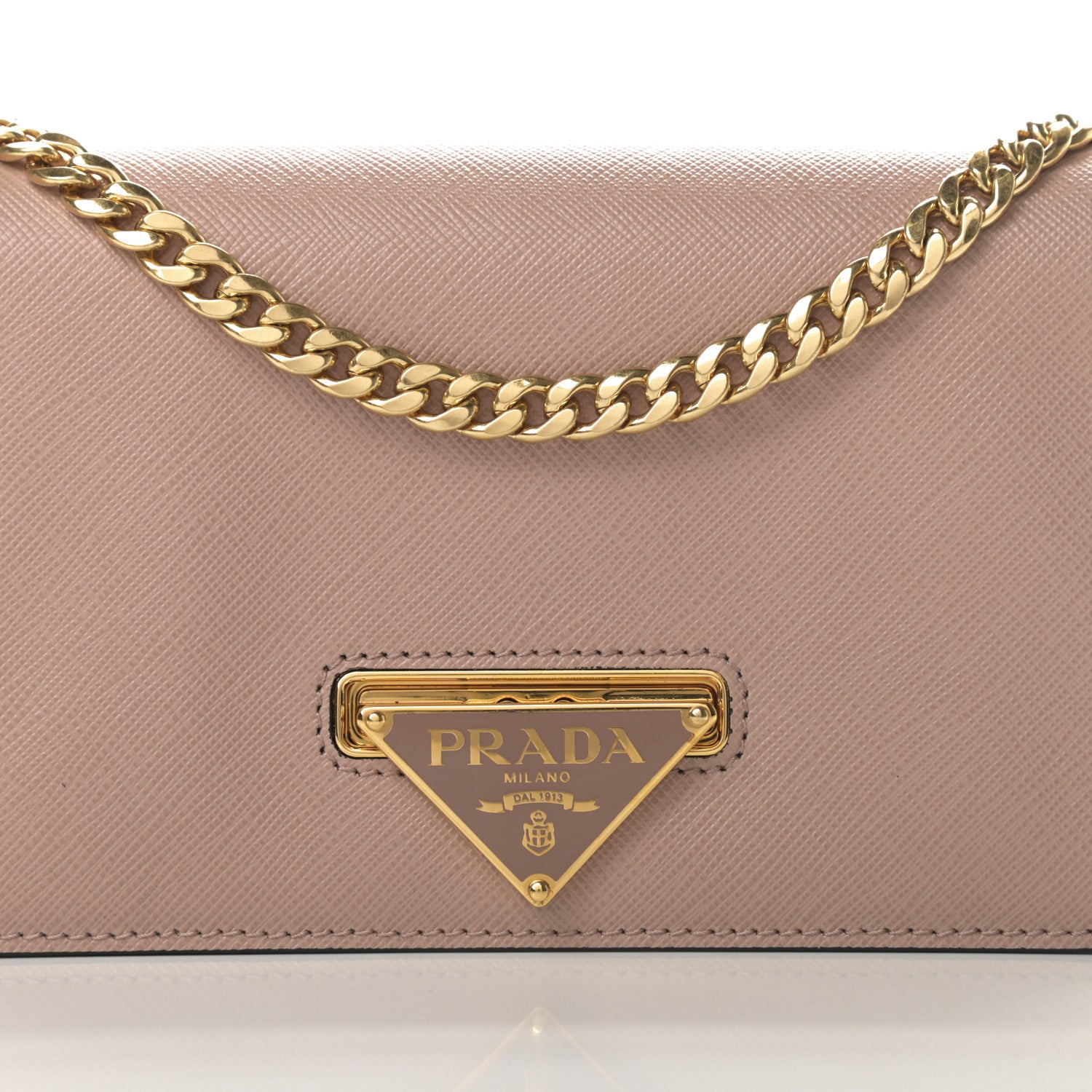 Prada Saffiano Lux Chain Wallet Cammeo 9 of 11
