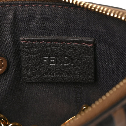 Fendi Vitello Soft F is Fendi Bi-Color FF 1974 Embossed Key Case Pouch Maya Black 6 of 9