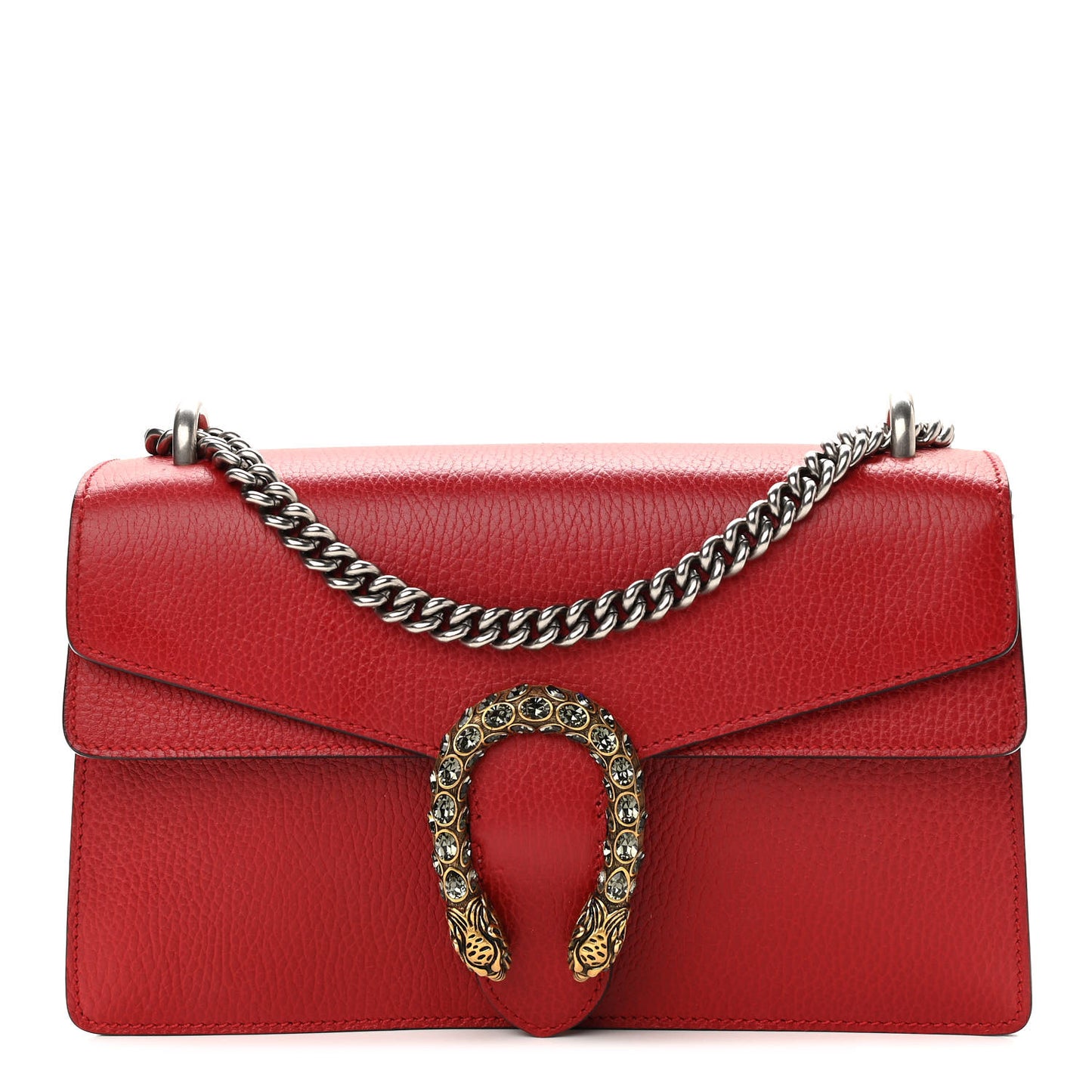 Dollar Calfskin Swarovski Crystal Small Dionysus Shoulder Bag Hibiscus Red