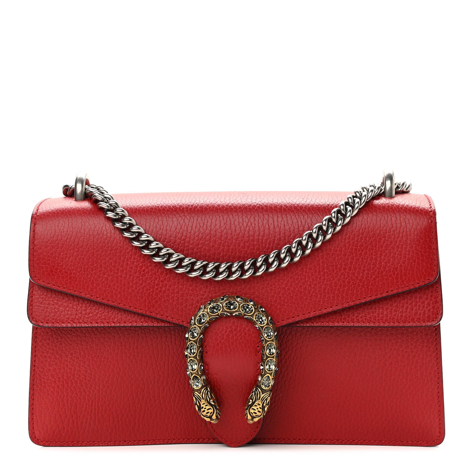 Gucci Dollar Calfskin Swarovski Crystal Small Dionysus Shoulder Bag Hibiscus Red 1 of 15