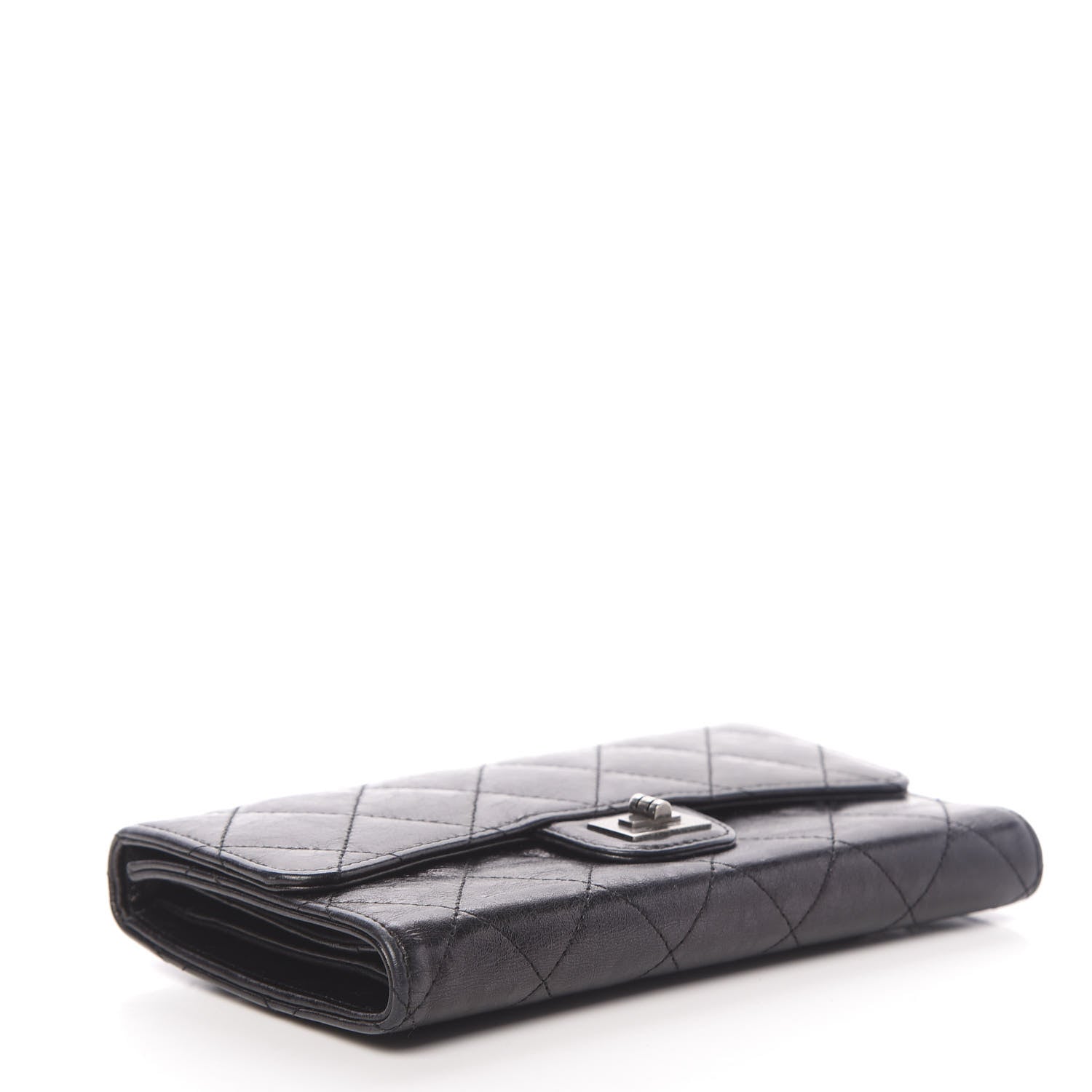 Chanel Glazed Calfskin Quilted Reissue Long Flap Wallet Black 4 of 9