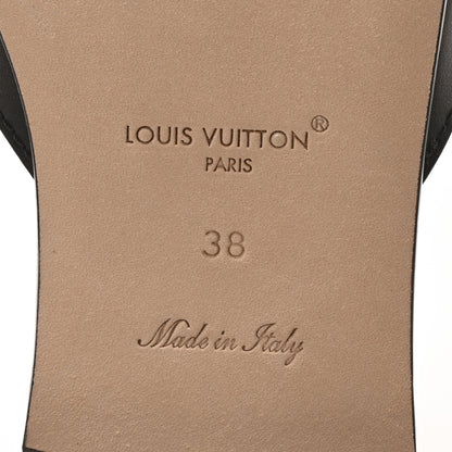Louis Vuitton Calfskin LV Isola Flat Sandals 38 Black 7 of 8