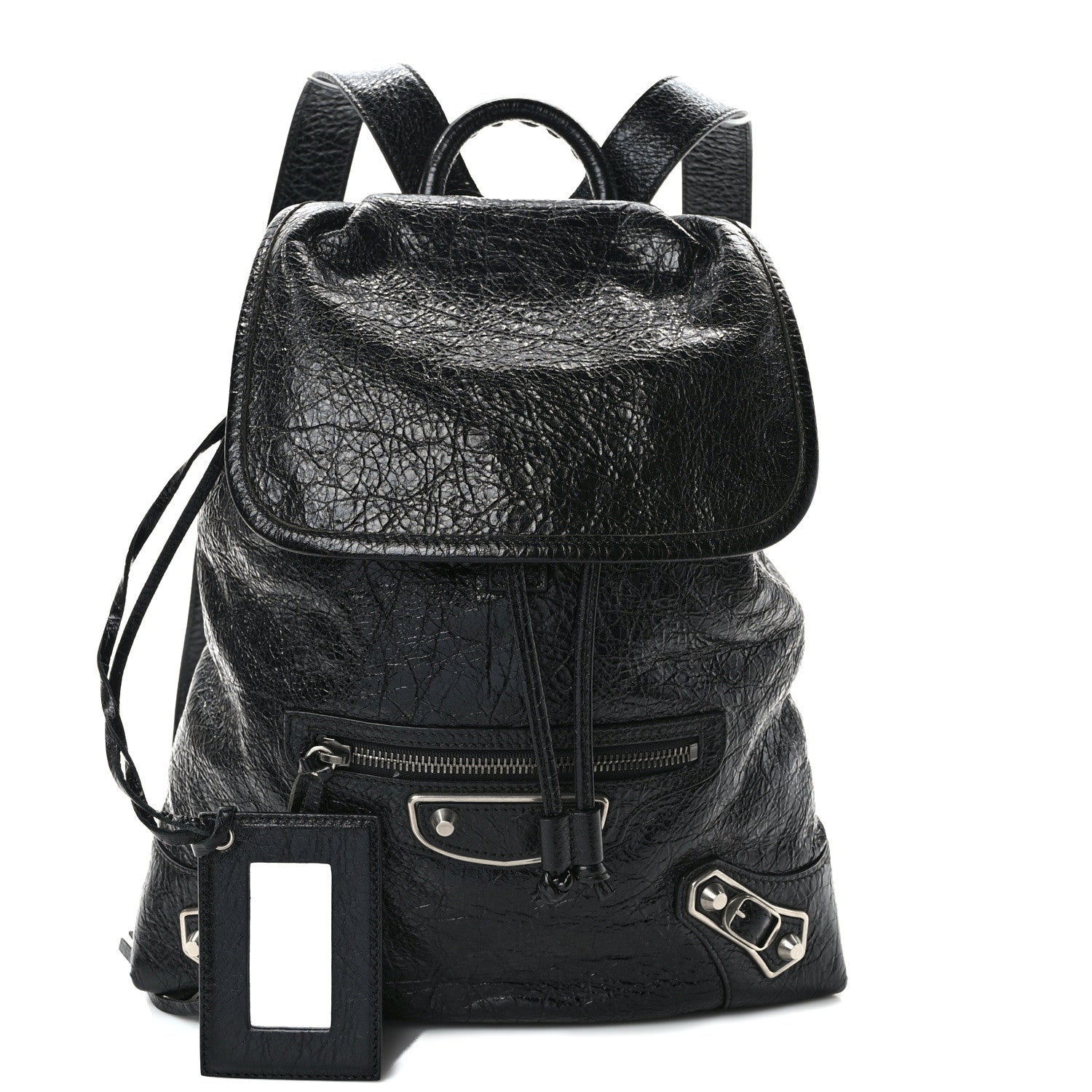 Balenciaga Agneau Silver Metallic Edge Hardware Backpack Black 1 of 10