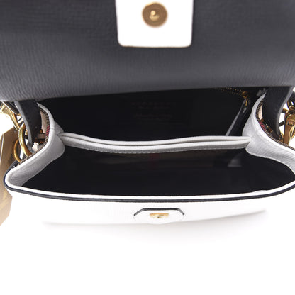 Burberry Derby Calfskin House Check Small Camberley Chalk White Black 5 of 10
