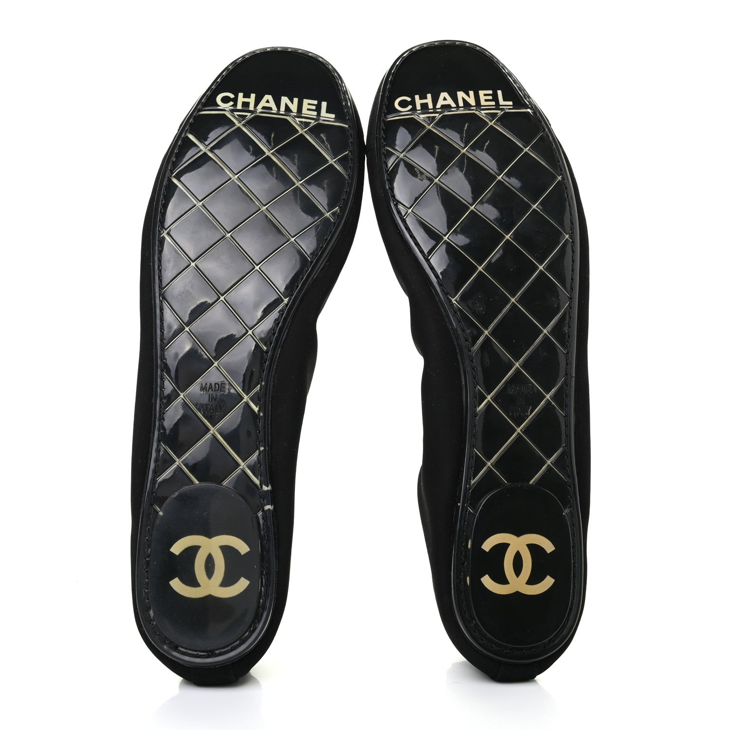 Chanel Nubuck Suede CC Elastic Cap Toe Ballerina Flats 39.5 Black 5 of 8