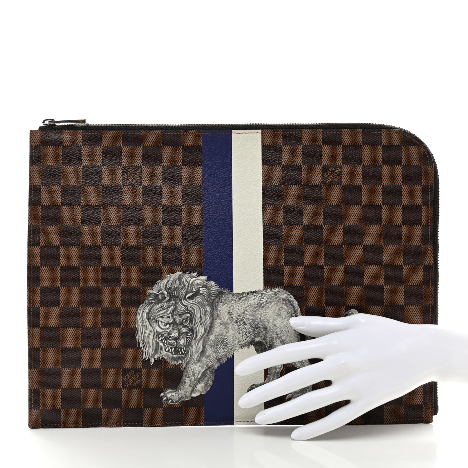 Louis Vuitton Savane Damier Ebene Lion Chapman Pochette Jour GM 2 of 7