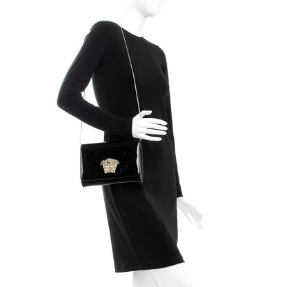 Versace Patent Palazzo Medusa Chain Evening Bag Black 2 of 7