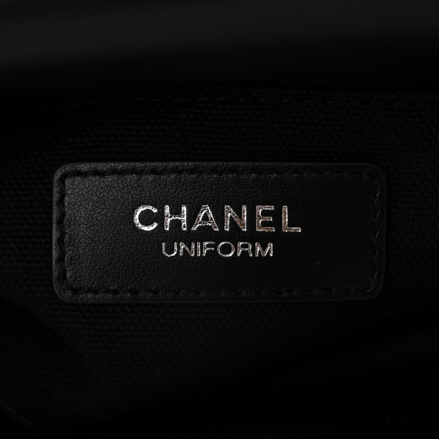 Calfskin Quilted CC Uniform Flap Belt Bag Black
