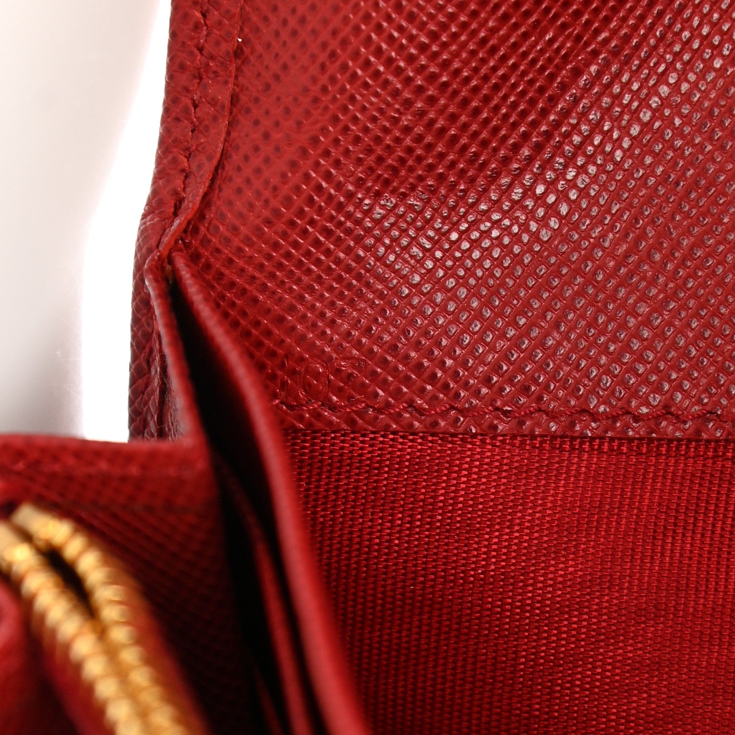 Prada Saffiano Studded Continental Flap Wallet Red 7 of 8