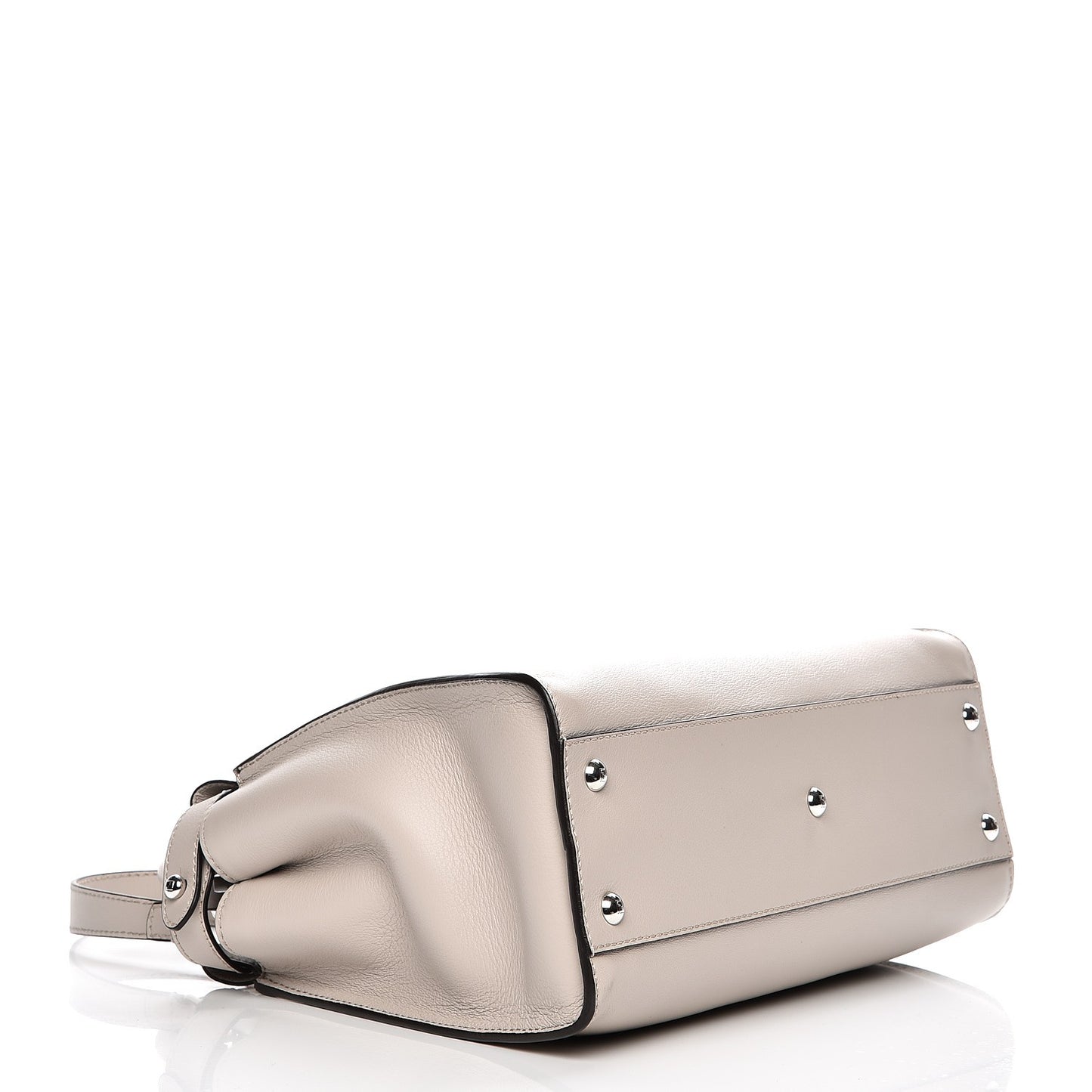 Vitello Seta Shiny Nappa Medium Peekaboo Iconic Satchel Grigio Polvere Bordeaux