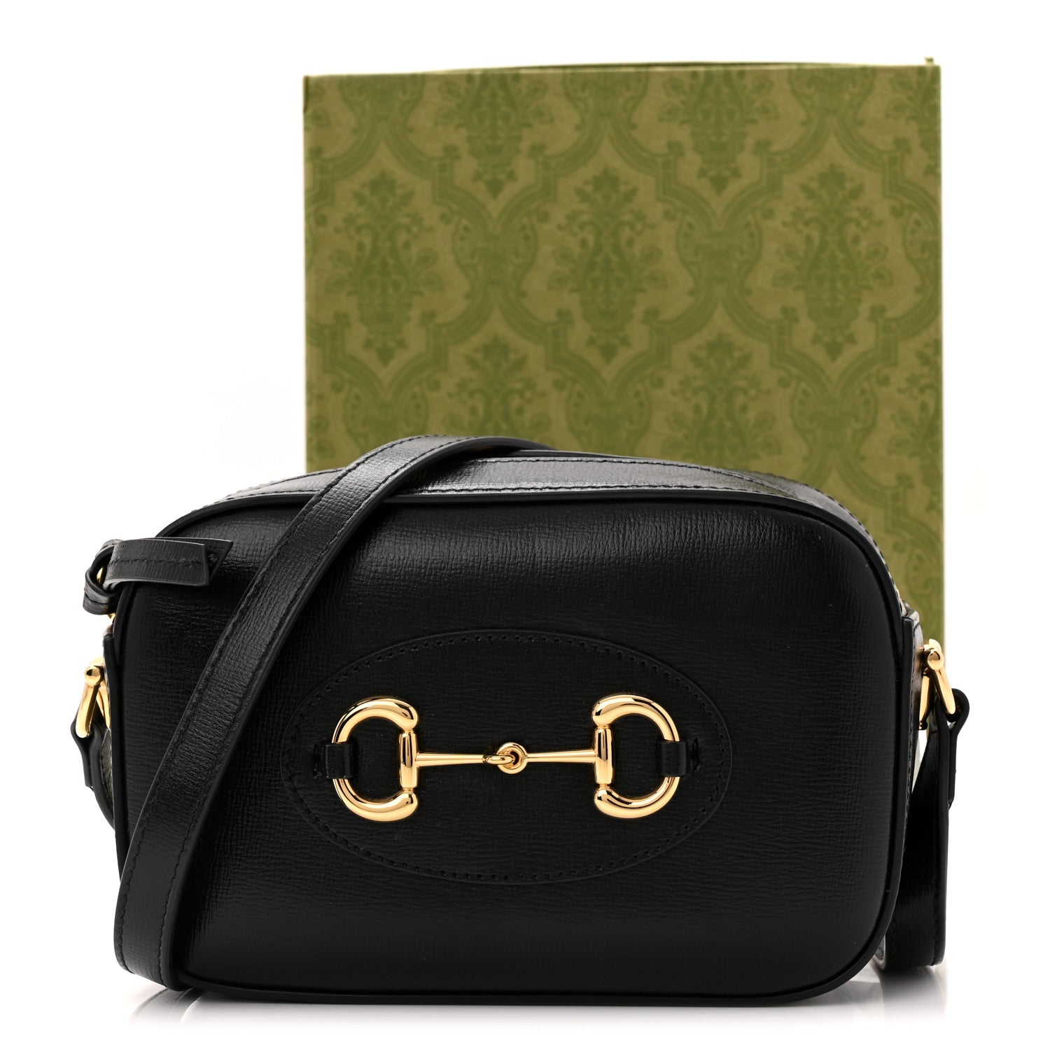 Gucci Calfskin Mini Horsebit 1955 Camera Shoulder Bag  Black 11 of 11