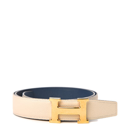 Hermes Epsom 32mm H Belt 95 Bleu De Malte Craie 1 of 6