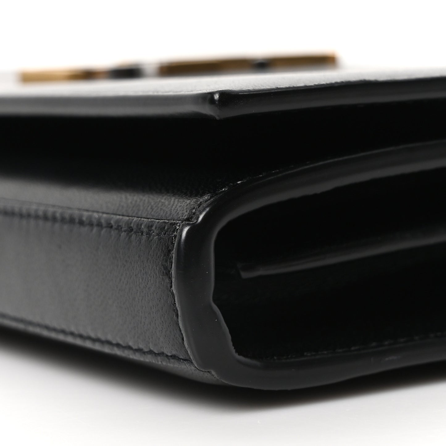 Smooth Calfskin Tri-Metal Cassandre Wallet On Chain WOC Black
