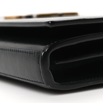 Saint Laurent Smooth Calfskin Tri-Metal Cassandre Wallet On Chain WOC Black 9 of 9