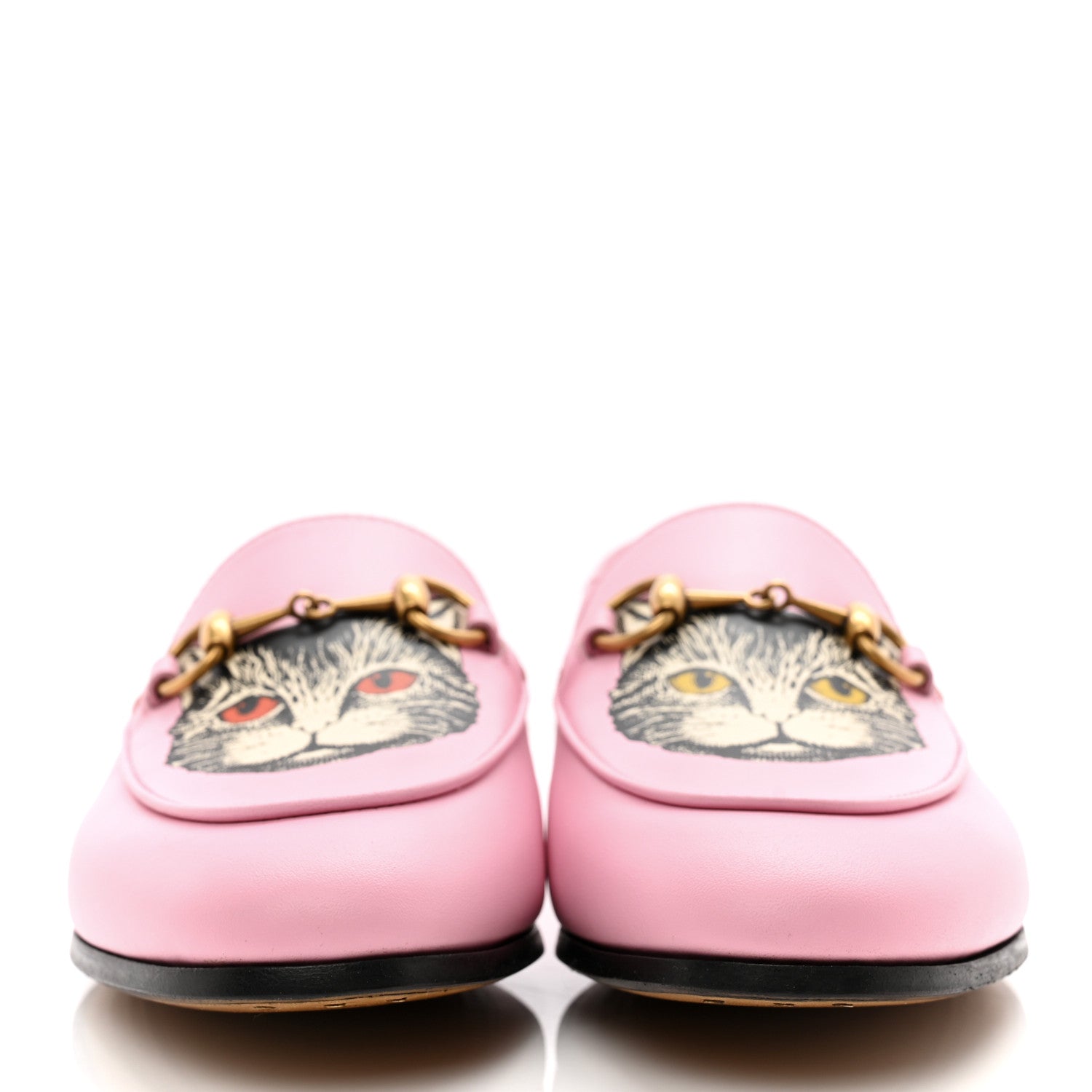 Gucci Lambskin Mystic Cat Womens Brixton Horsebit Loafers 35 Perfect Pink 2 of 11