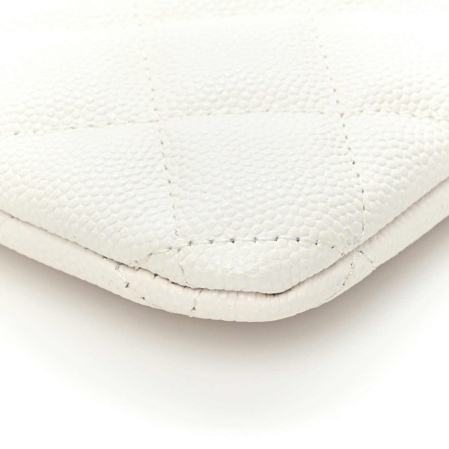 Chanel Caviar Quilted Cosmetic Case White 9 of 10