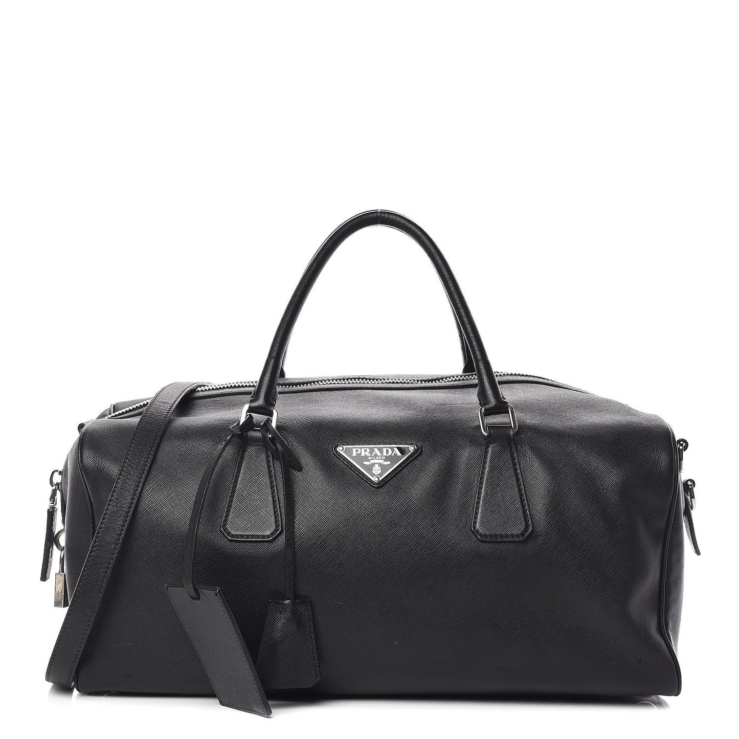 Saffiano Duffle Travel Bag Black