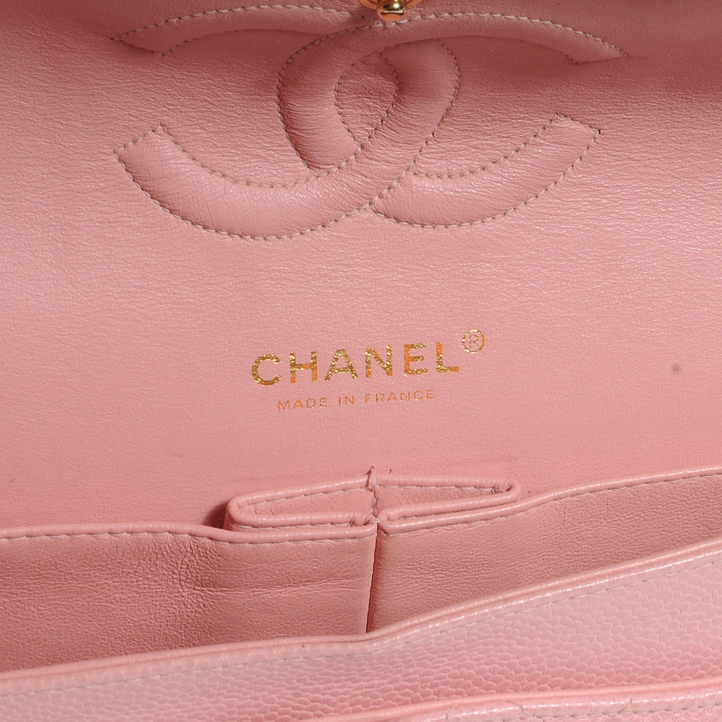 Caviar Medium Double Flap Pink