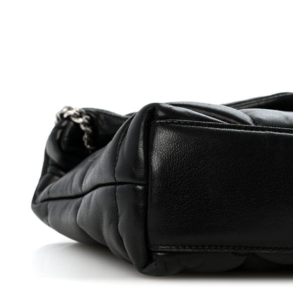 Saint Laurent Lambskin Quilted Toy Loulou Puffer Monogram Chain Satchel Black 8 of 13