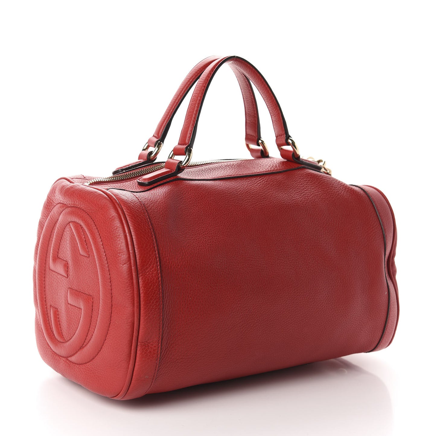 Pebbled Calfskin Medium Soho Boston Red