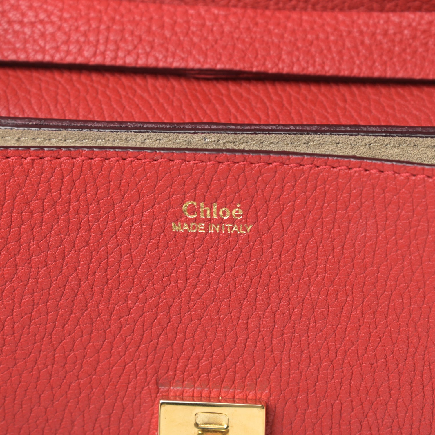 Chloe Grained Lambskin Drew Shoulder Bag Plaid Red 6 of 12