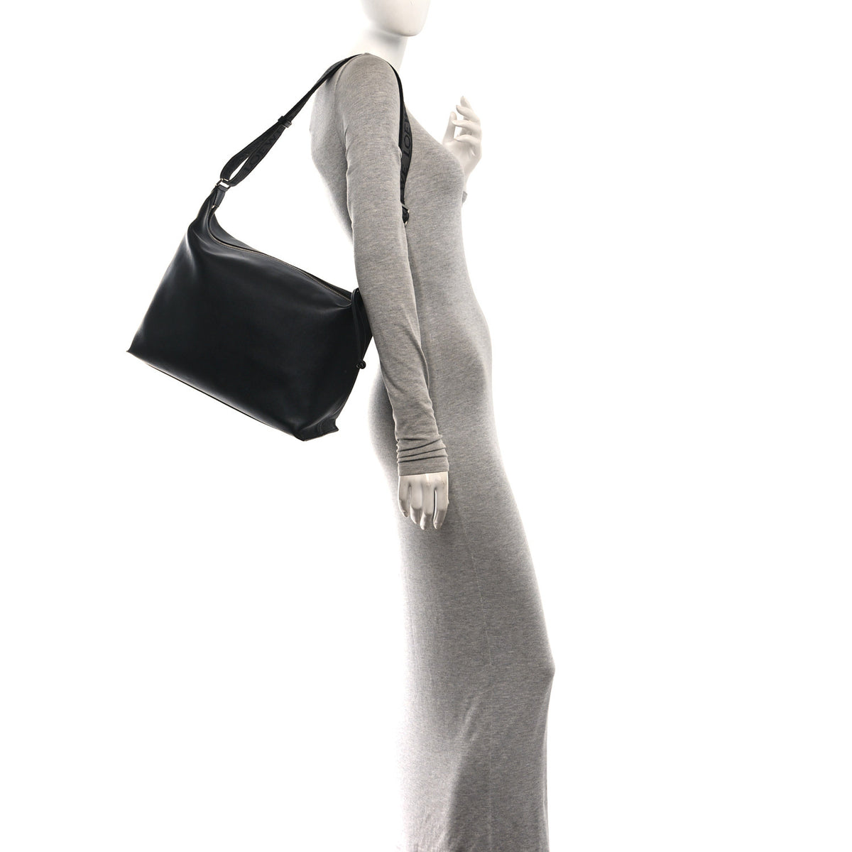 Loewe Supple Smooth Calfskin Jacquard Medium Cubi Crossbody Bag Black 2 of 12