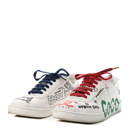 Chanel x Pharrell Williams Calfskin Womens Sneakers 39.5 White 3 of 9