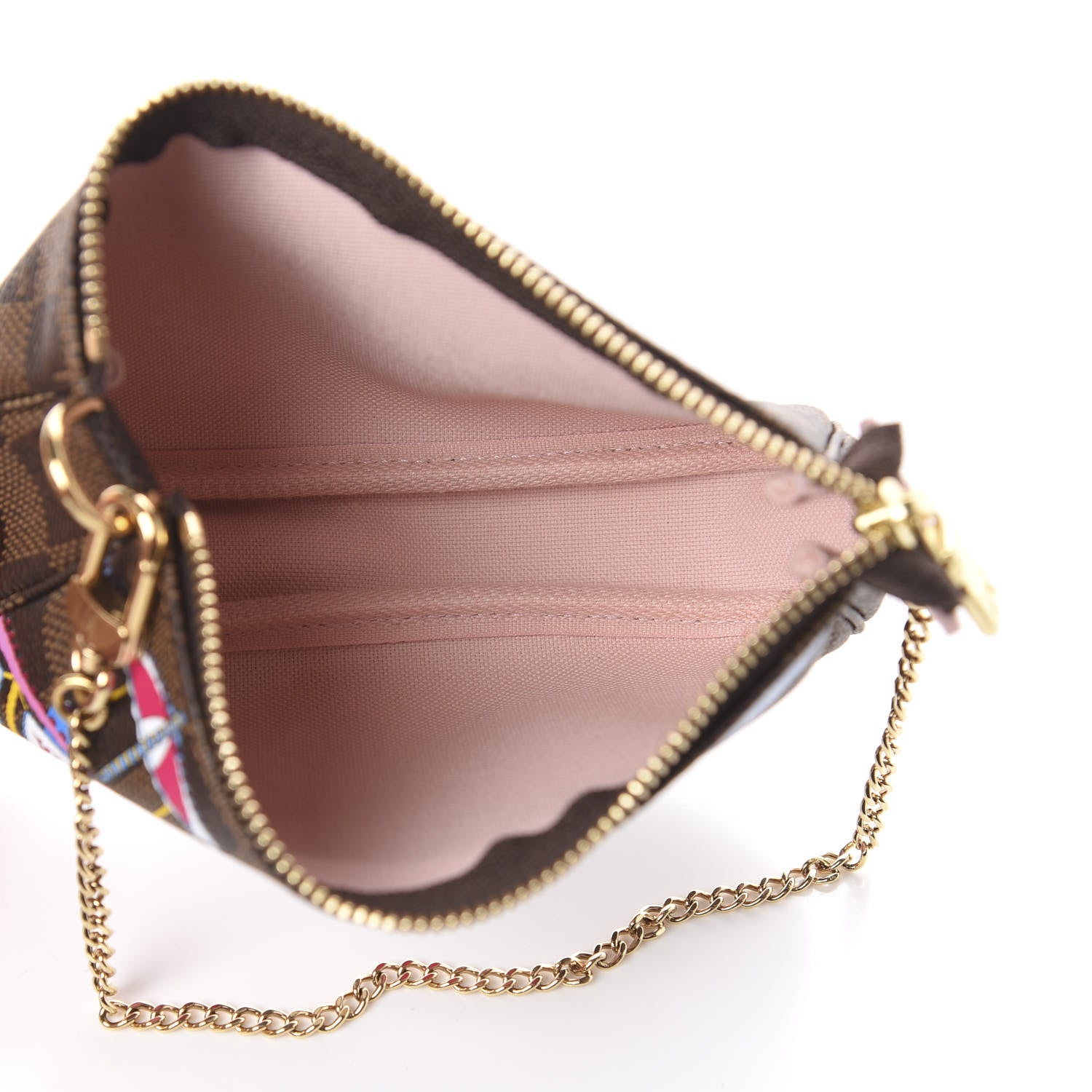 Louis Vuitton Damier Ebene 2020 Christmas Animation Big Wheel Mini Pochette Accessories Rose Ballerine 4 of 6