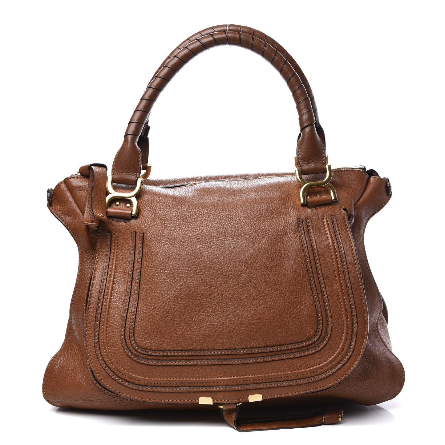 Calfskin Large Marcie Satchel Tan