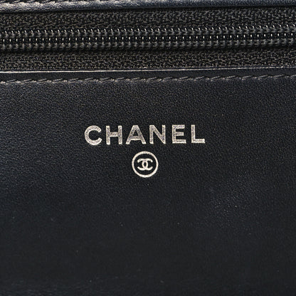 Chanel Glazed Aged Calfskin Reissue Wallet On Chain WOC Black 5 of 9