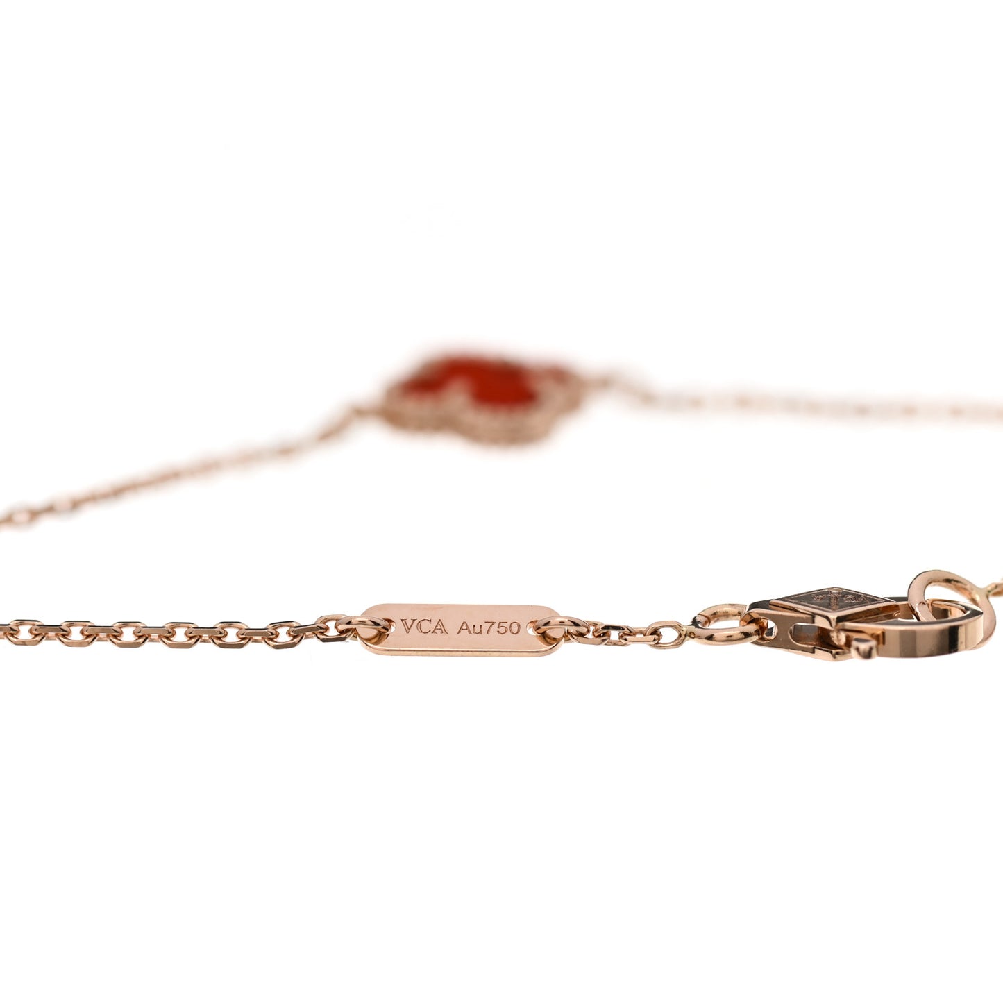 18K Rose Gold Carnelian Sweet Alhambra Bracelet