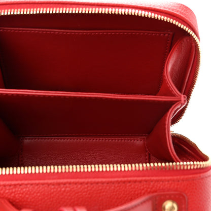 Chanel Caviar Quilted Small CC Filigree Vanity Case Red 5 of 11