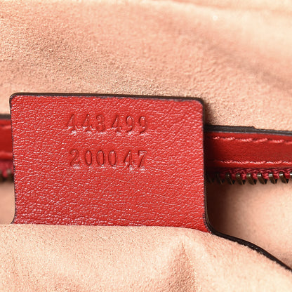Gucci Calfskin Matelasse Medium GG Marmont Chain Shoulder Bag Hibiscus Red 9 of 11