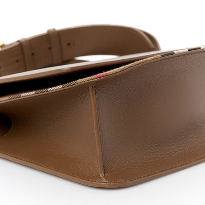 Burberry Derby Calfskin House Check Mackford Crossbody Bag Brown 9 of 10