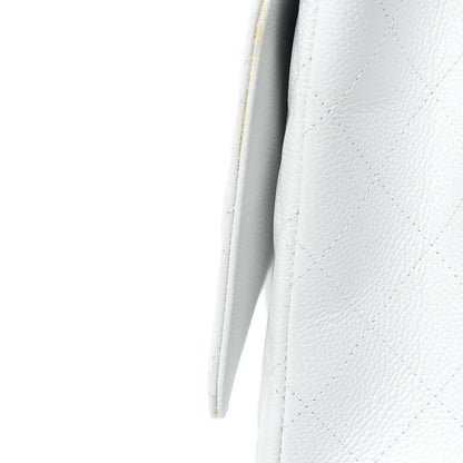 Chanel Caviar Quilted Maxi Single Flap White 13 of 19