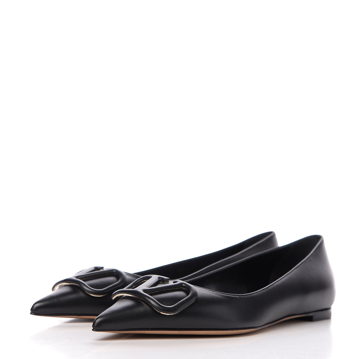 Nappa Vlogo Flats 37.5 Black